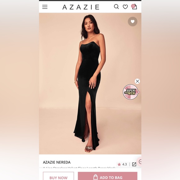 Azazie Nereda Velvet Dress - Picture 2 of 4